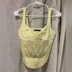 Zara plaid corset and mini skirt set